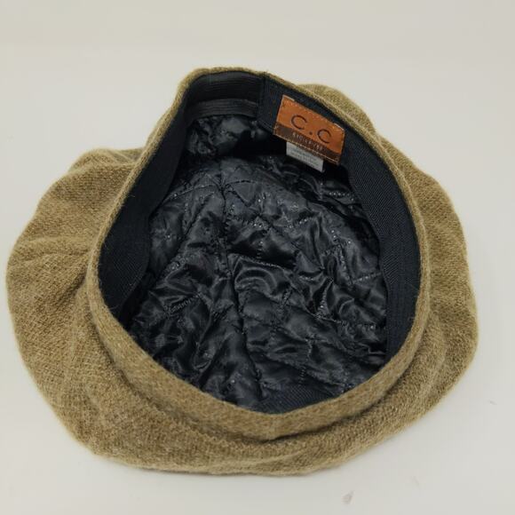C.C. Exclusives Wool Blend Pom Pom Hat Brown Quilted Liner Logo - Picture 8 of 10